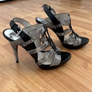 Michael Kors snake print open heels